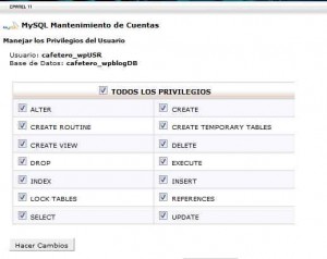 Asignar usuario a base de datos MySql