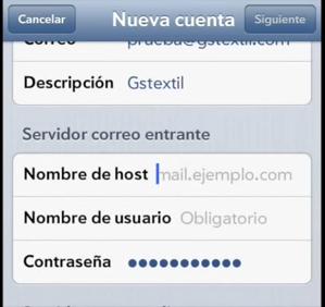 error al conectarse con el servidor iphone