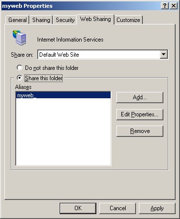 Web Sharing Windows