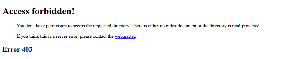 Access forbidden! Error 403